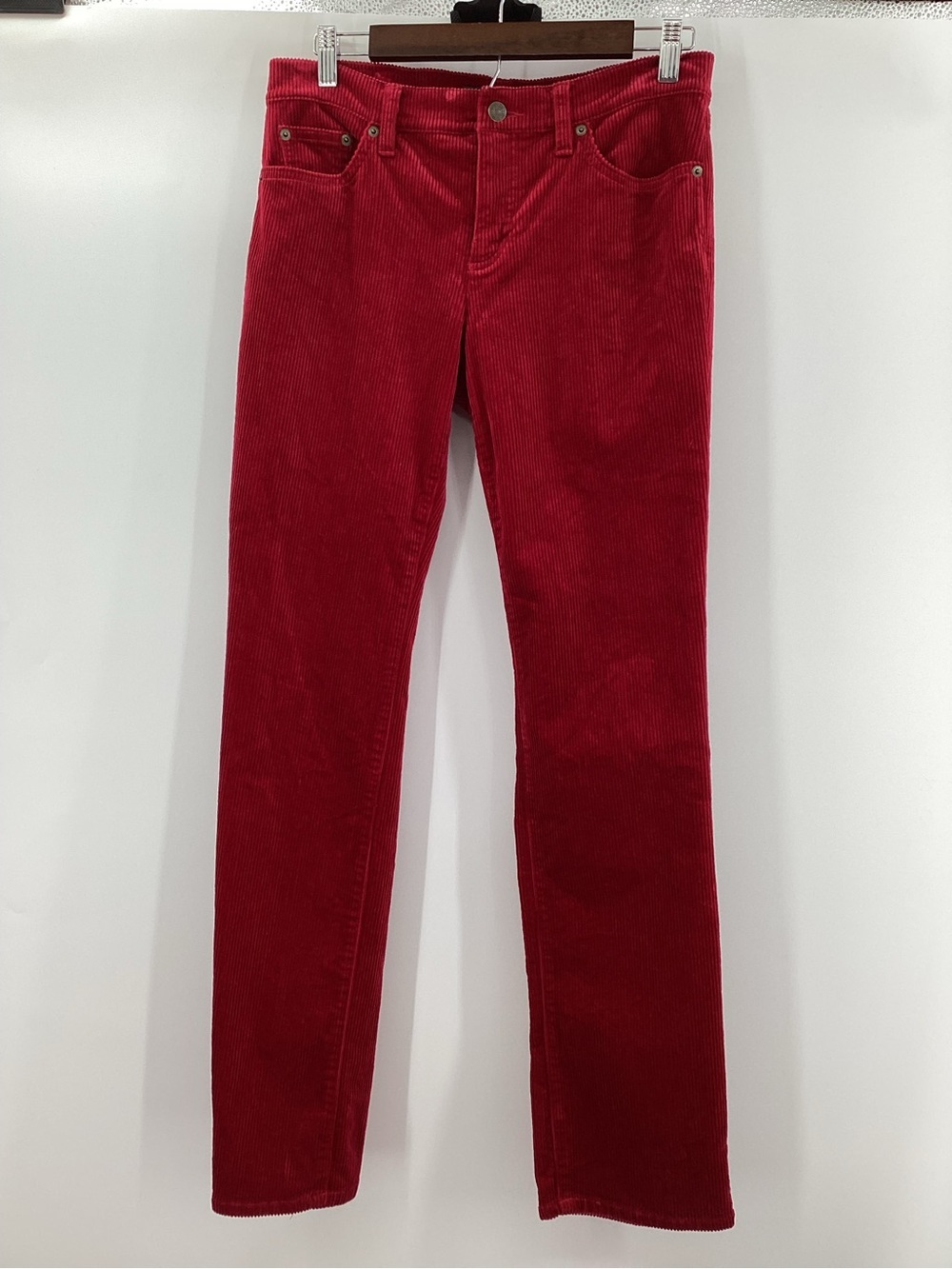 Ralph Lauren Classic Straight Red Corduroy Mid Rise Pant